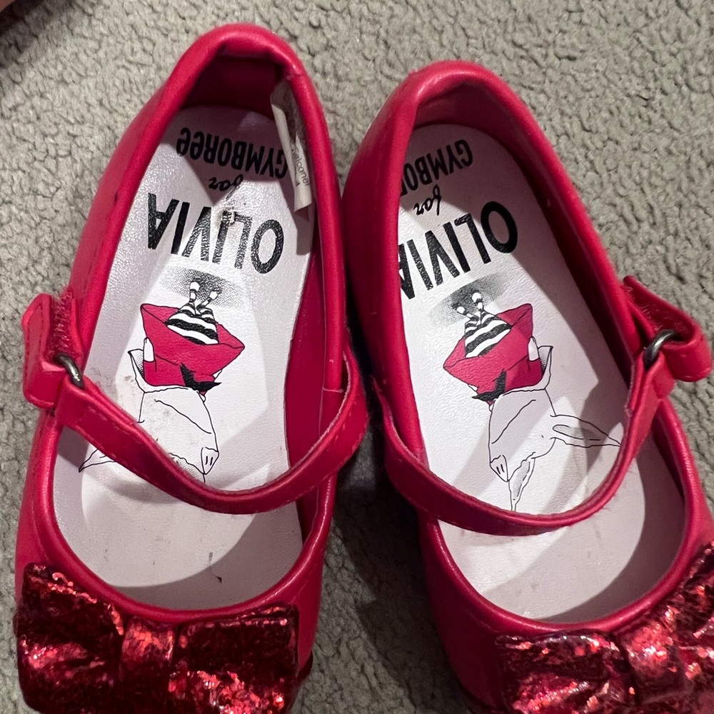 Red glitter ballet flat Gymboree Olivia the Pig Edition - Picture 3 of 6